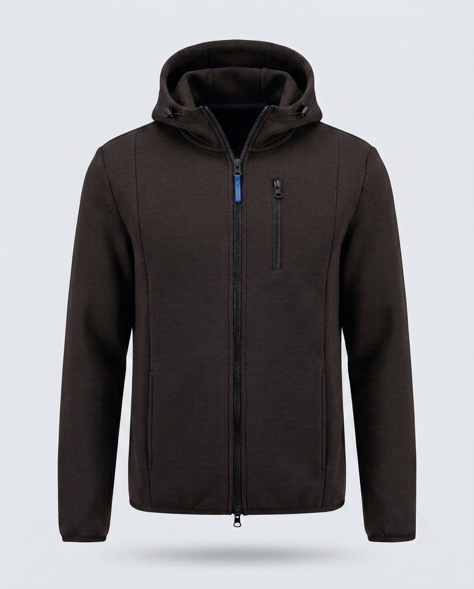 FELPA ZIP CAPPUCCIO SCUBA-11639|Colore:Nero