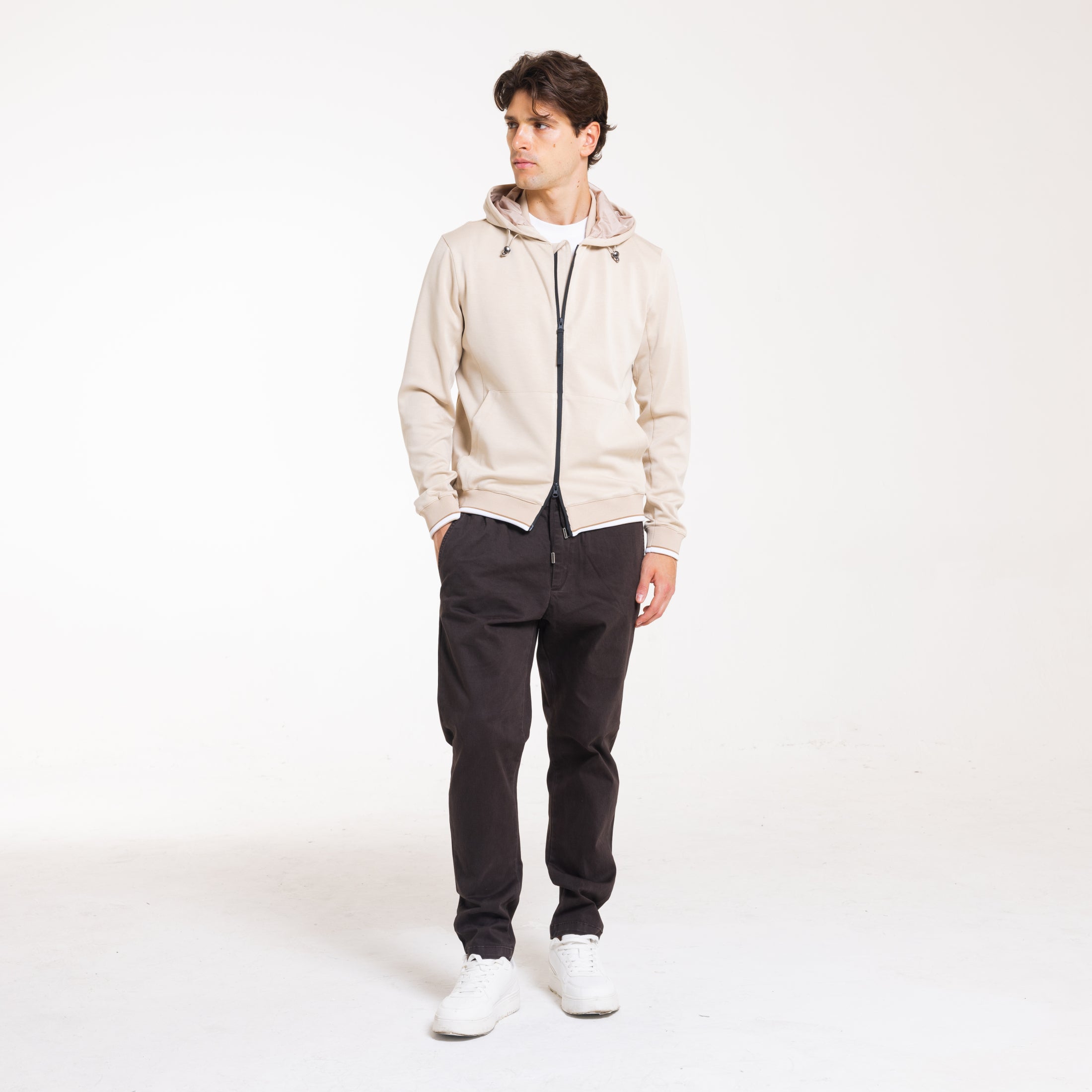 FELPA HOOD PUNTO MILANO-11640|Colore:Beige