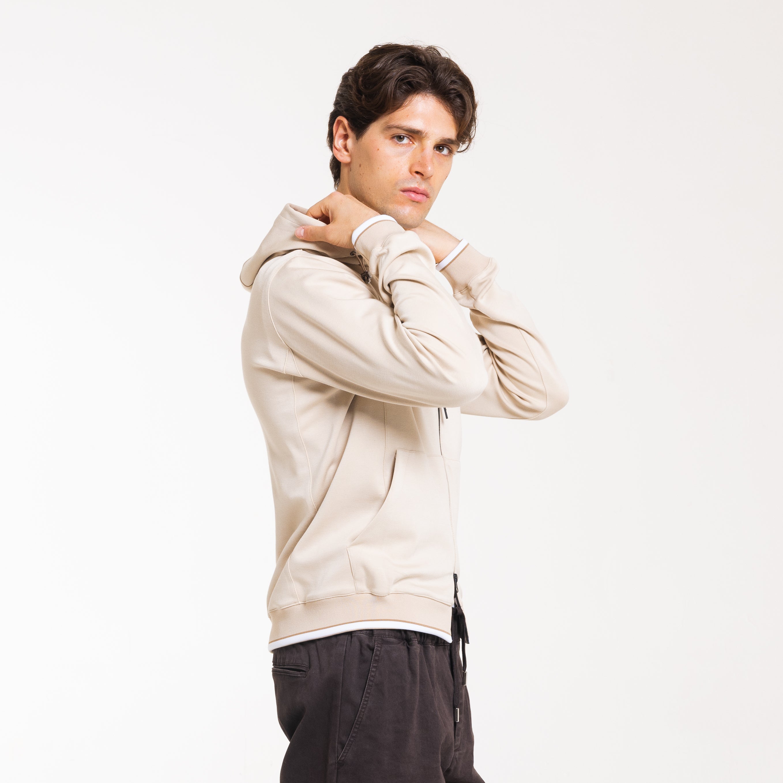 FELPA HOOD PUNTO MILANO-11640|Colore:Beige