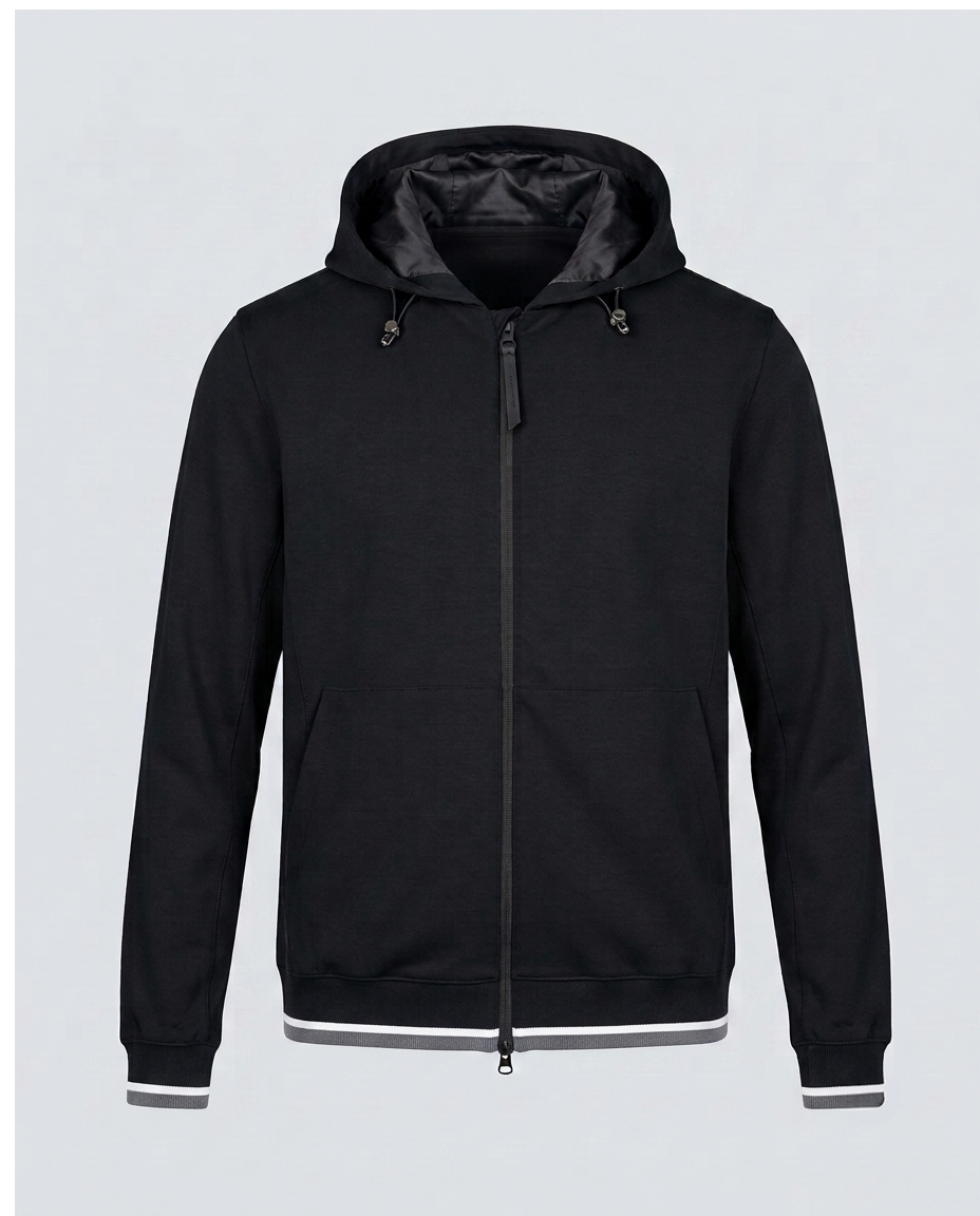 FELPA HOOD PUNTO MILANO-11640|Colore:Nero