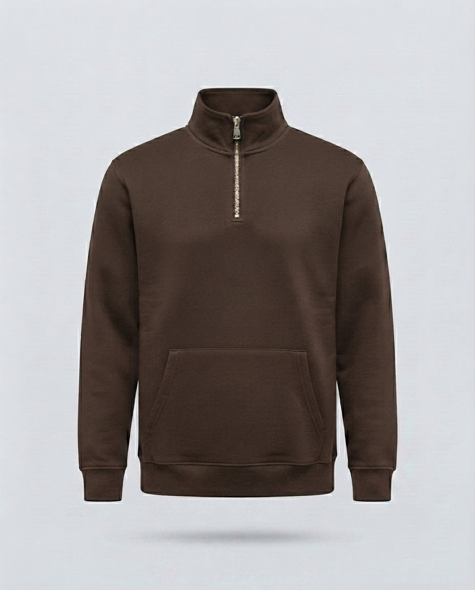 FELPA CAMIONER MEZZA ZIP-11637|Colore:Moro