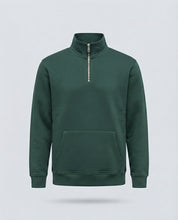 FELPA CAMIONER MEZZA ZIP-11637|Colore:Verde