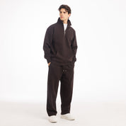 FELPA CAMIONER MEZZA ZIP-11637|Colore:Moro