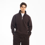 FELPA CAMIONER MEZZA ZIP-11637|Colore:Moro