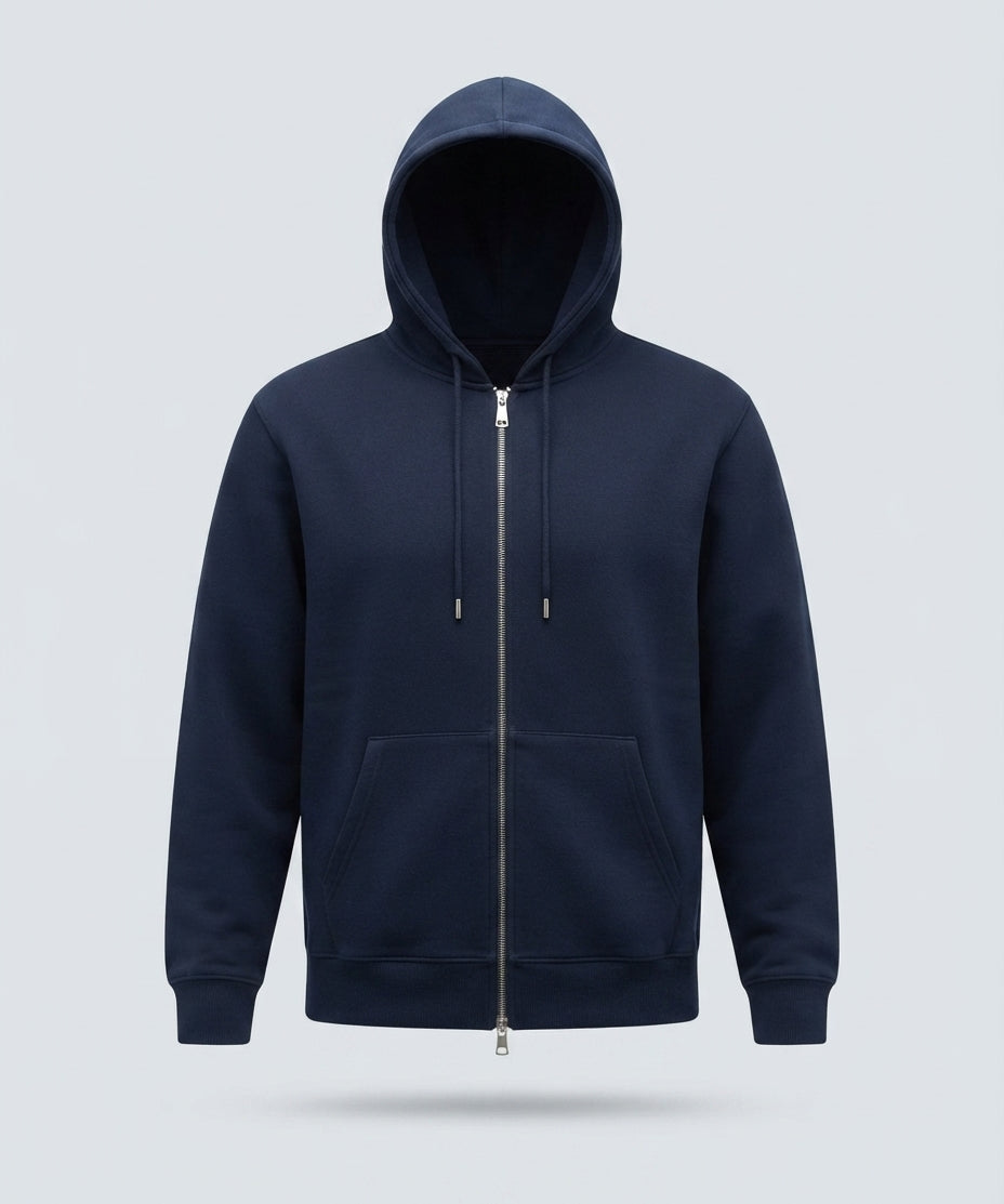 FELPA FULL ZIP CAPPUCCIO-11636|Colore:Blu