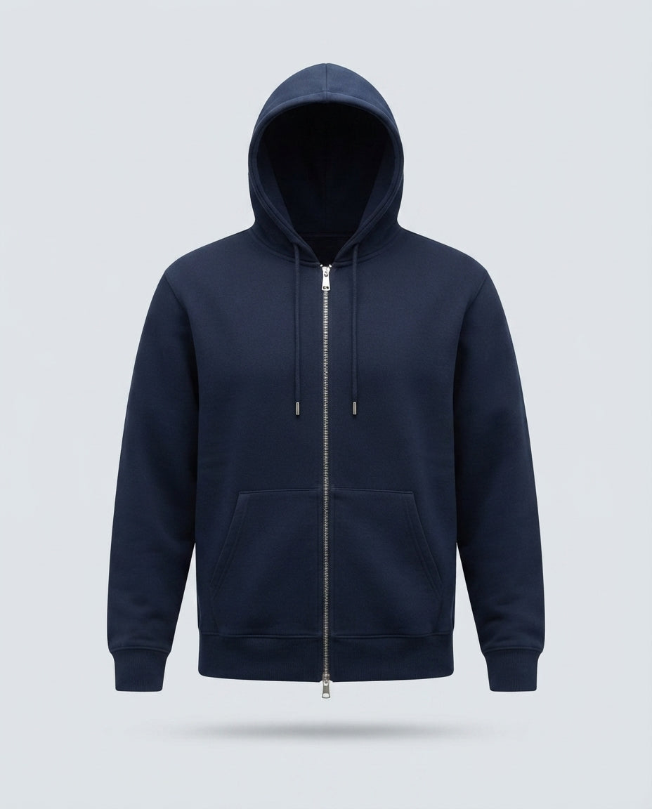 FELPA FULL ZIP CAPPUCCIO-11636|Colore:Blu