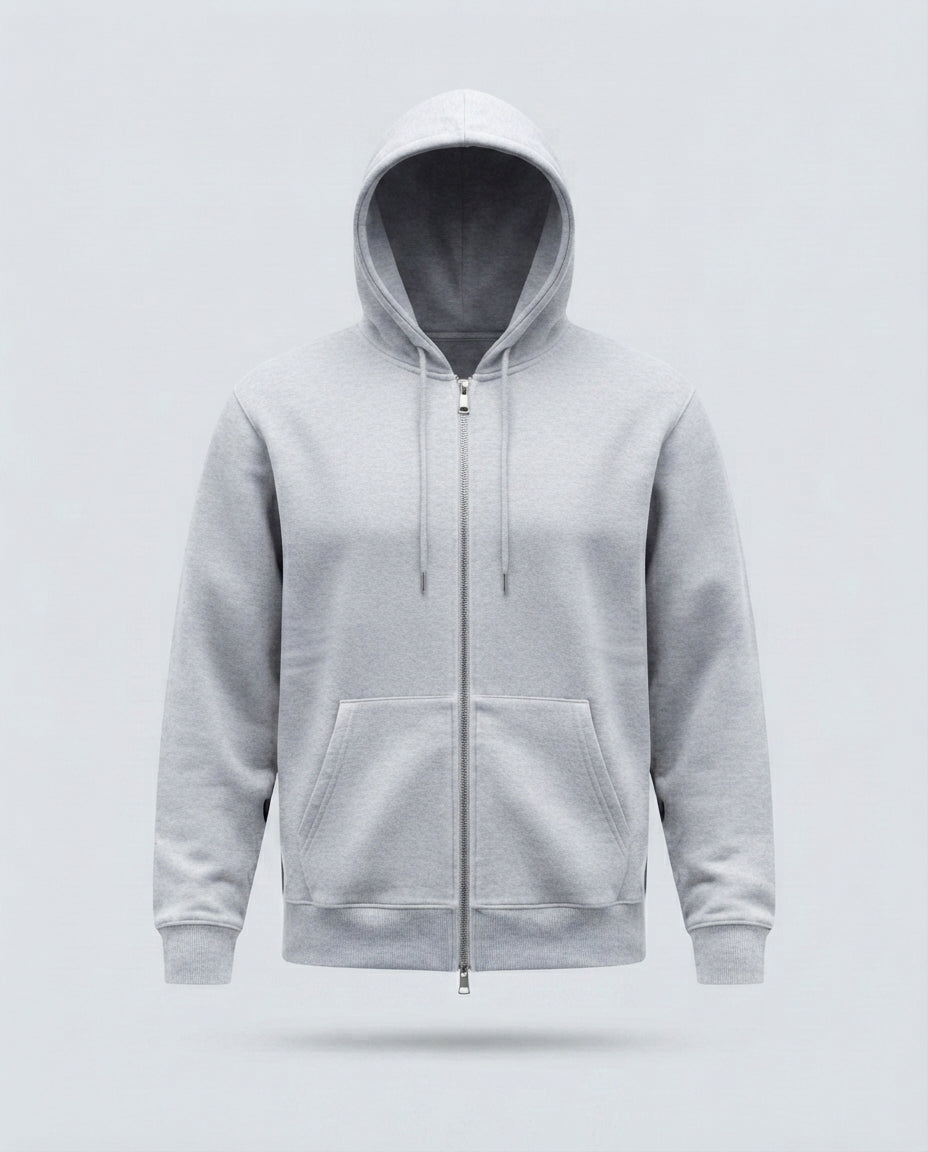 FELPA FULL ZIP CAPPUCCIO-11636|Colore:Grigio