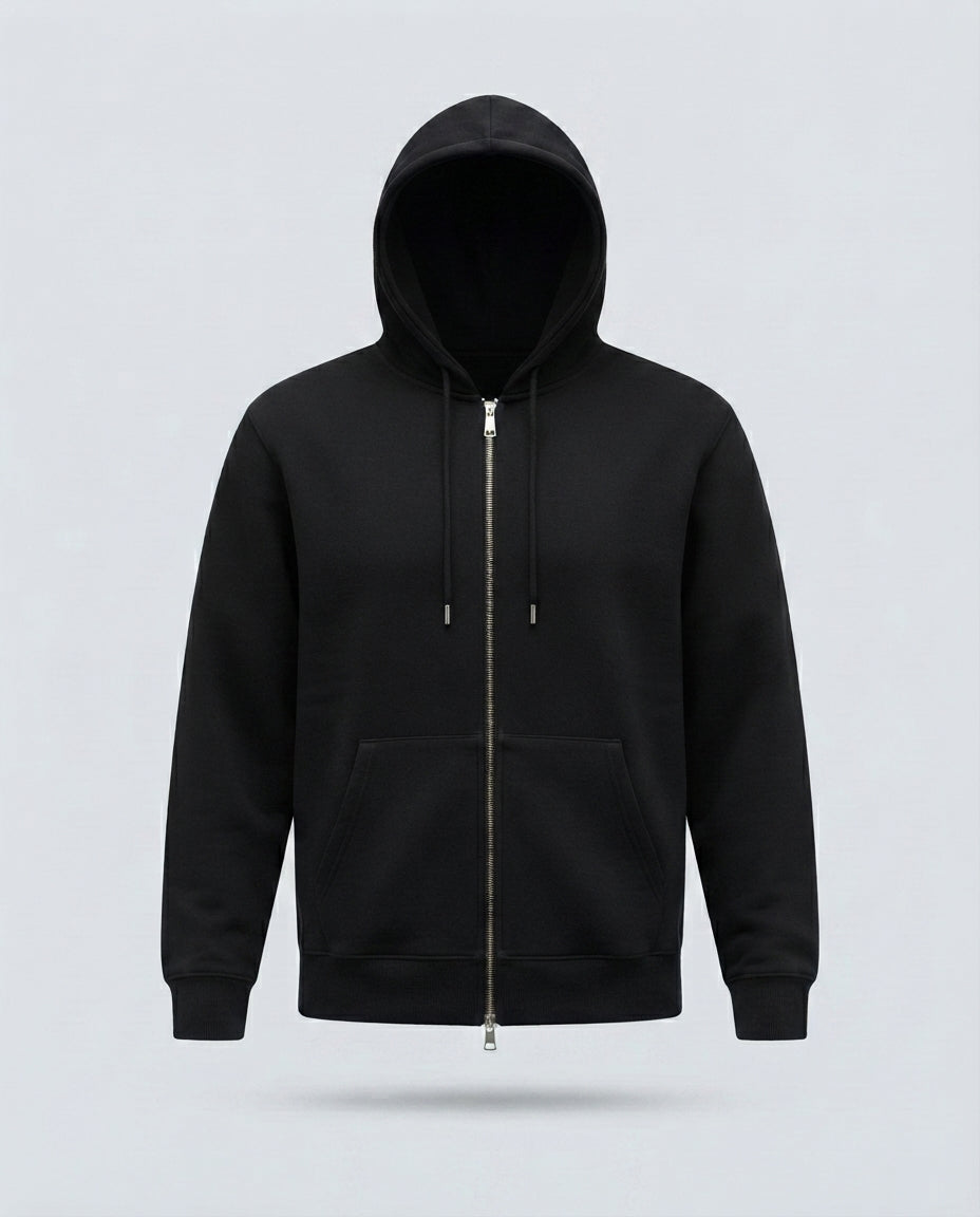 FELPA FULL ZIP CAPPUCCIO-11636|Colore:Nero