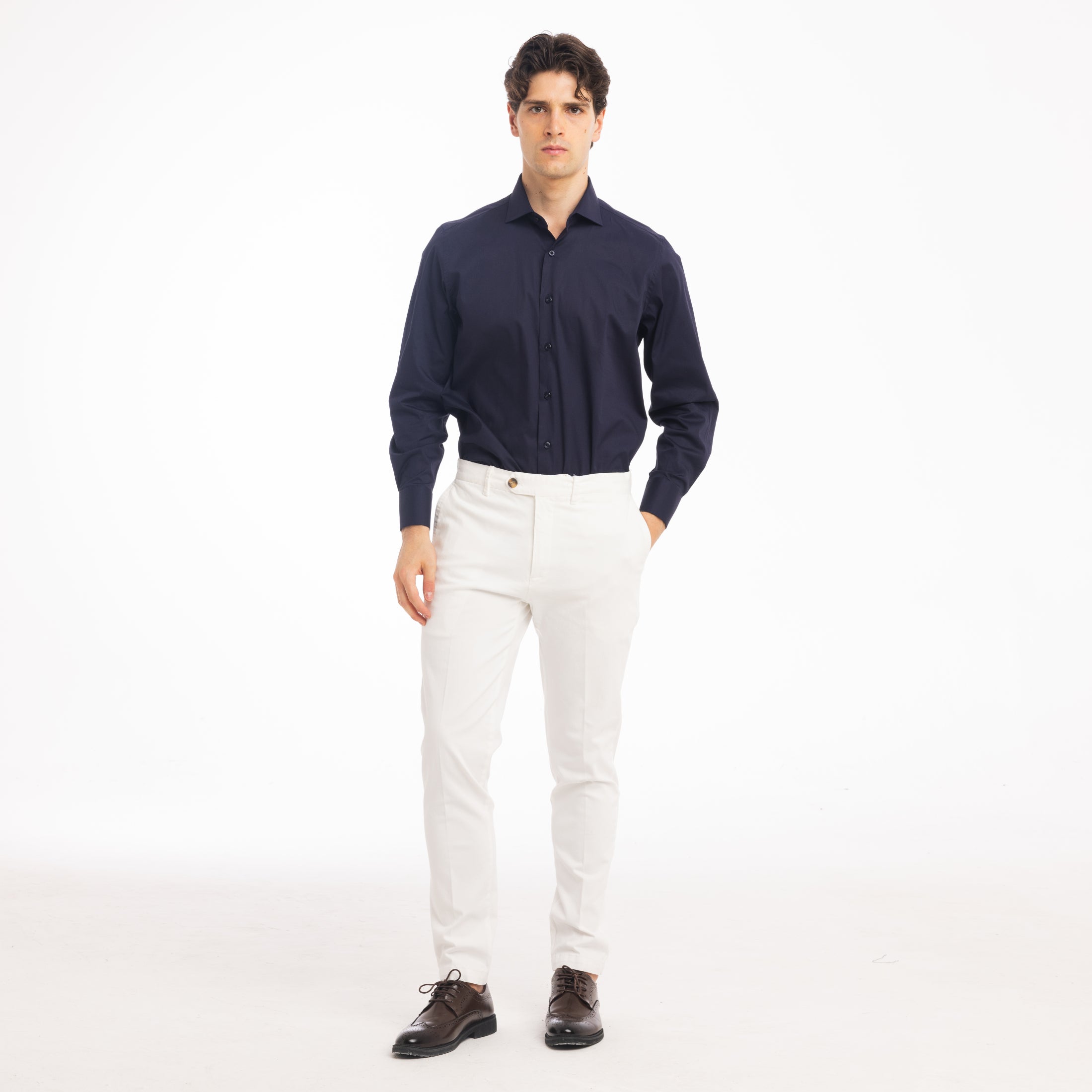 CAMICIA COTONE REGULAR -11387|Colore:Blu