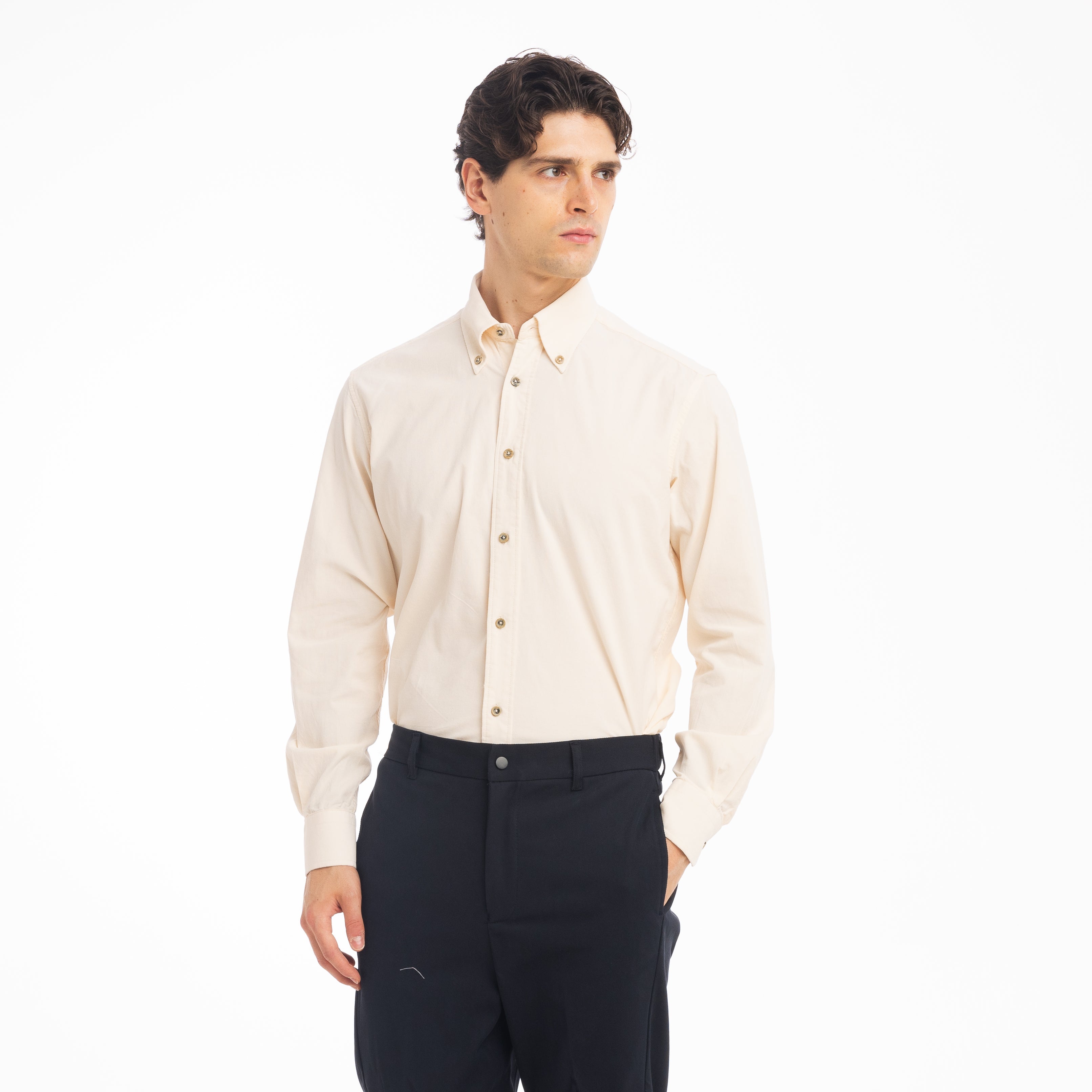 CAMICIA VELLUTO COSTINA-11469|Colore:Panna