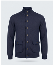 CARDIGAN MEZZO COLLO CON BOTTONI-11630|Colore:Blu