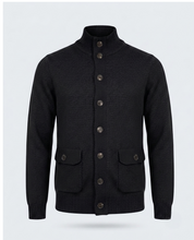 CARDIGAN MEZZO COLLO CON BOTTONI-11630|Colore:Nero