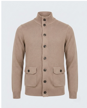 CARDIGAN MEZZO COLLO CON BOTTONI-11630|Colore:Tortora