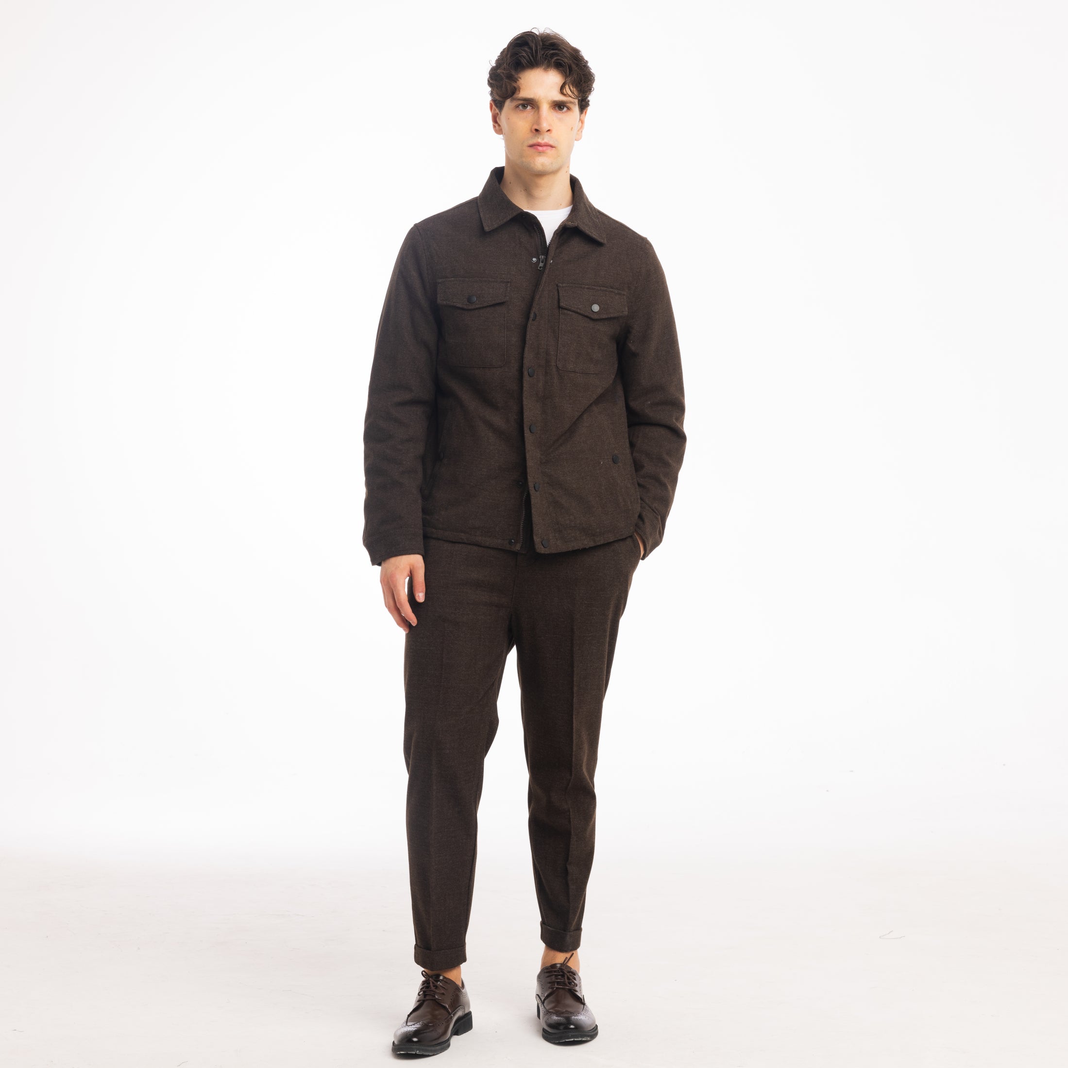 GIACCA OVERSHIRT MISTO LANA-11471|Colore:Moro