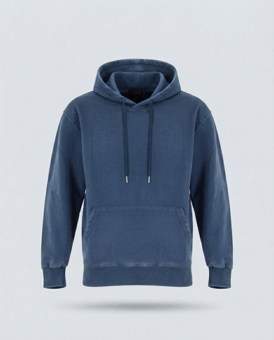 FELPA CAPPUCCIO STONE WASH-11413|Colore:Denim