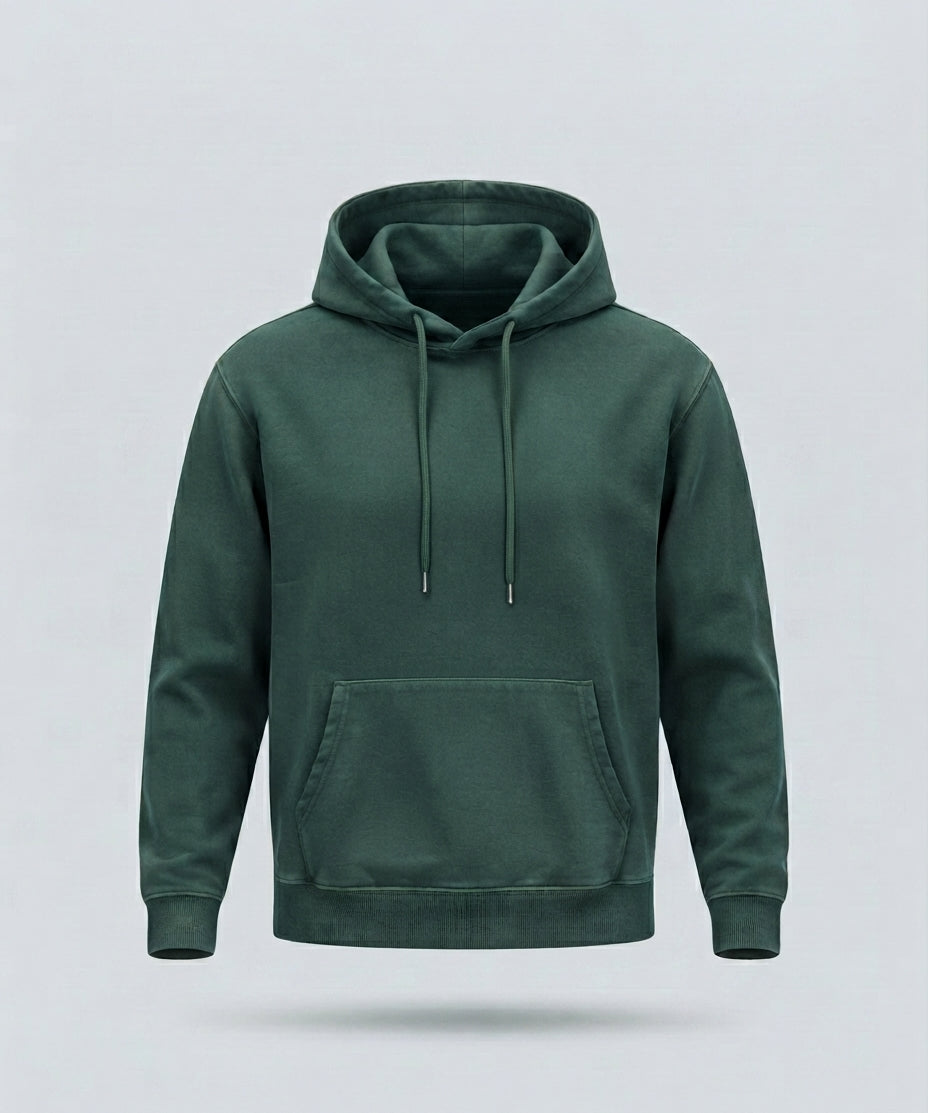FELPA CAPPUCCIO STONE WASH-11413|Colore:Verde