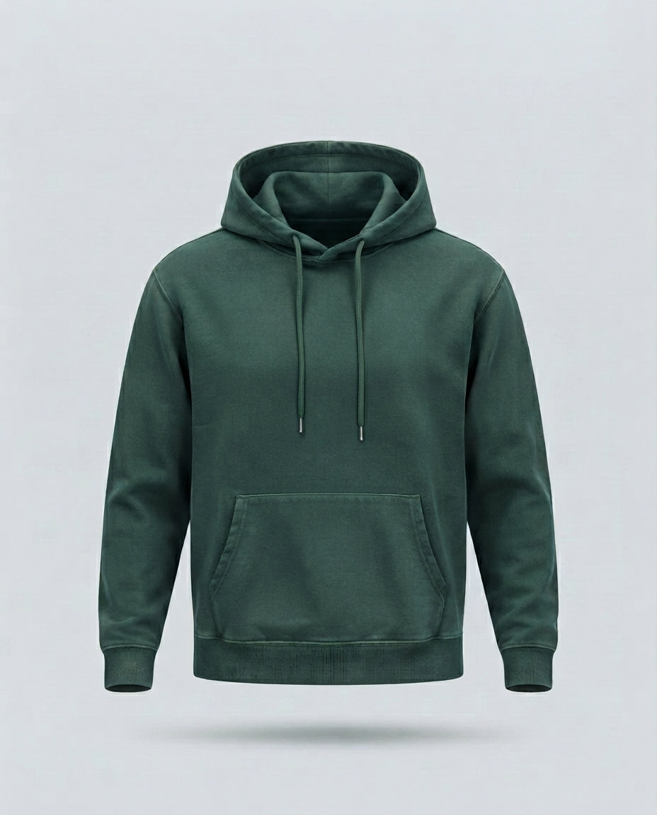 FELPA CAPPUCCIO STONE WASH-11413|Colore:Verde