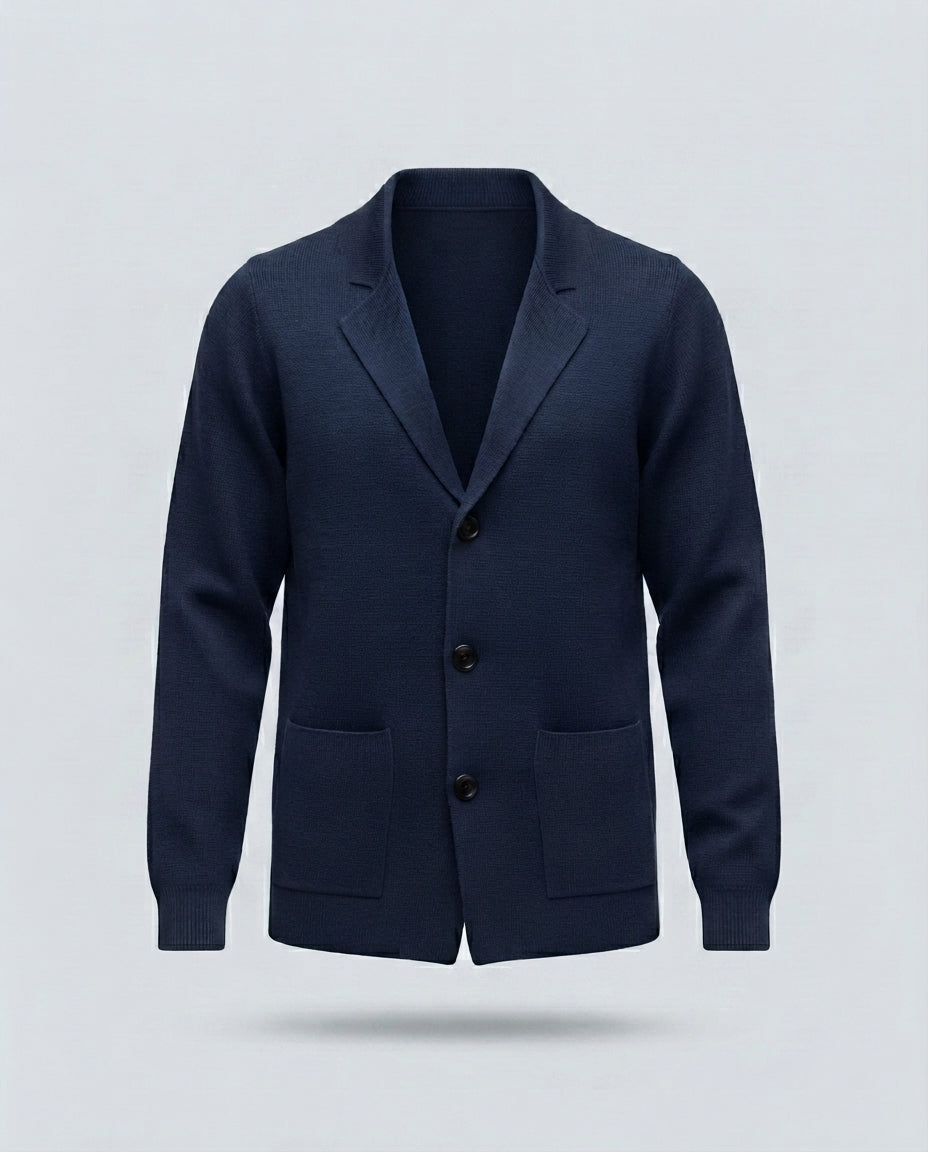 GIACCA CARDIGAN MONOPETTO-11426|Colore:Blu
