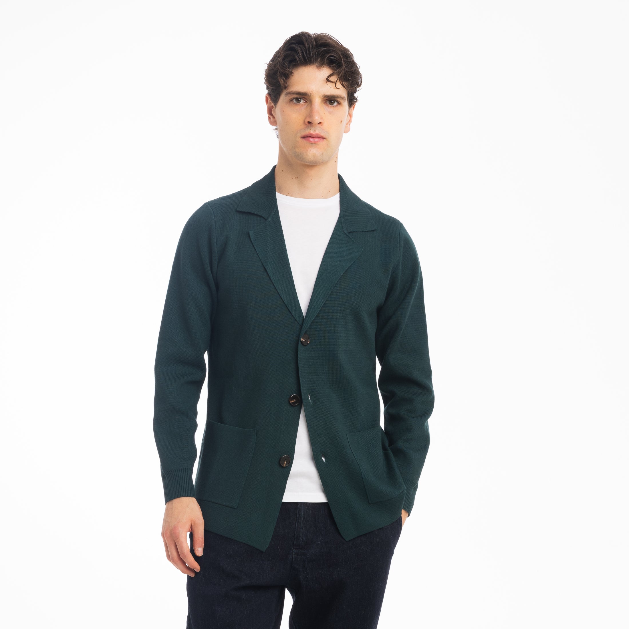 GIACCA CARDIGAN MONOPETTO-11426|Colore:Verde