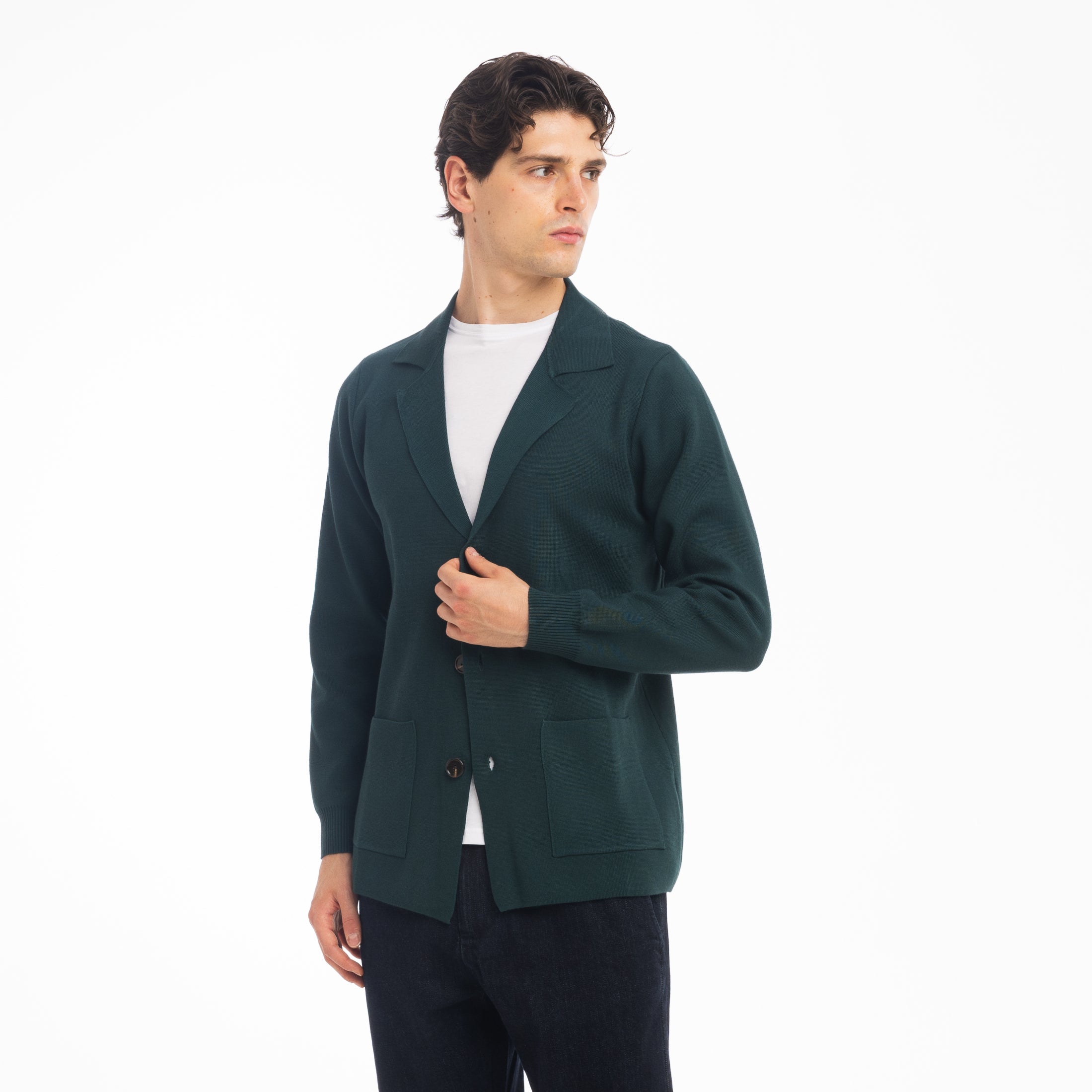 GIACCA CARDIGAN MONOPETTO-11426|Colore:Verde
