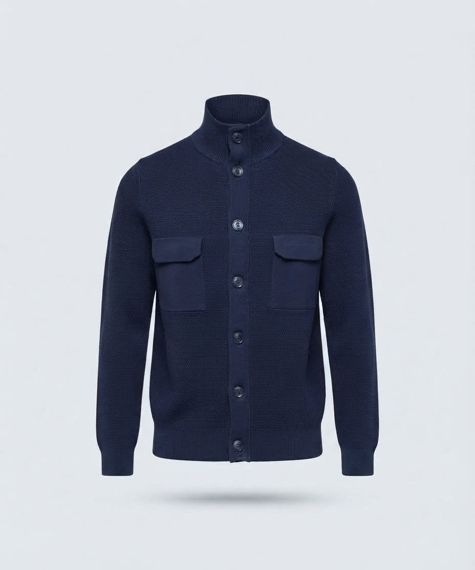 CARDIGAN CHICCO DI RISO CON BOTTONI-11610|Colore:Blu