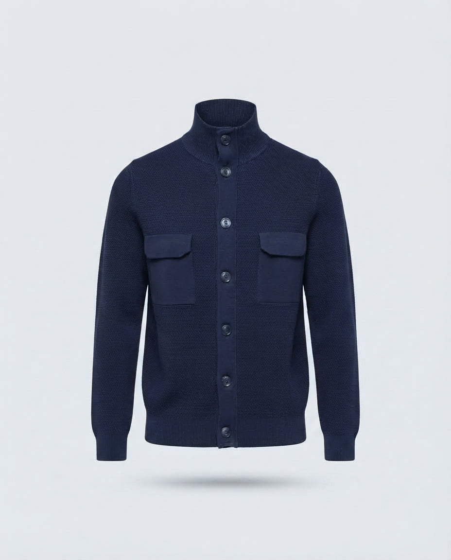 CARDIGAN CHICCO DI RISO CON BOTTONI-11610|Colore:Blu