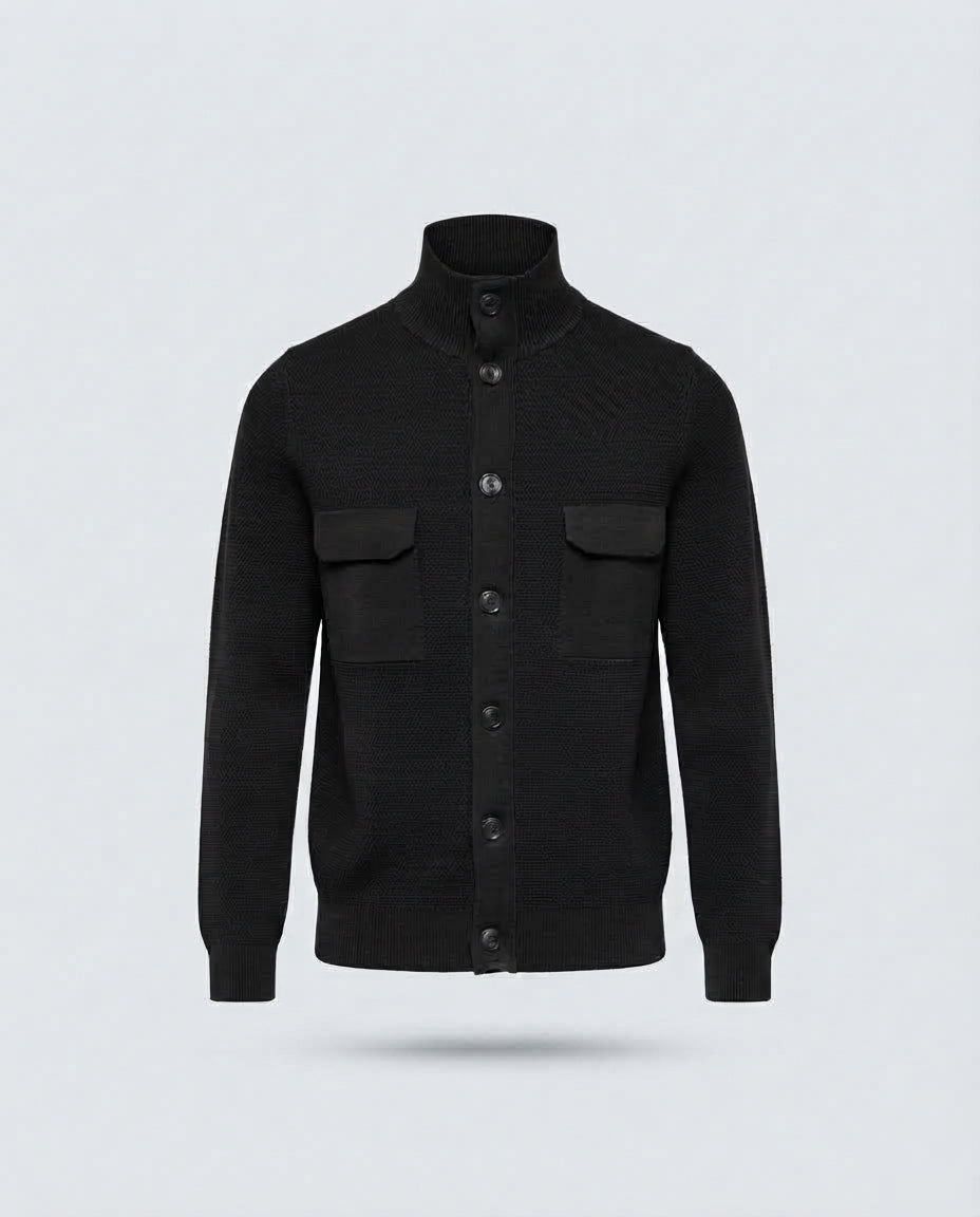 CARDIGAN CHICCO DI RISO CON BOTTONI-11610|Colore:Nero
