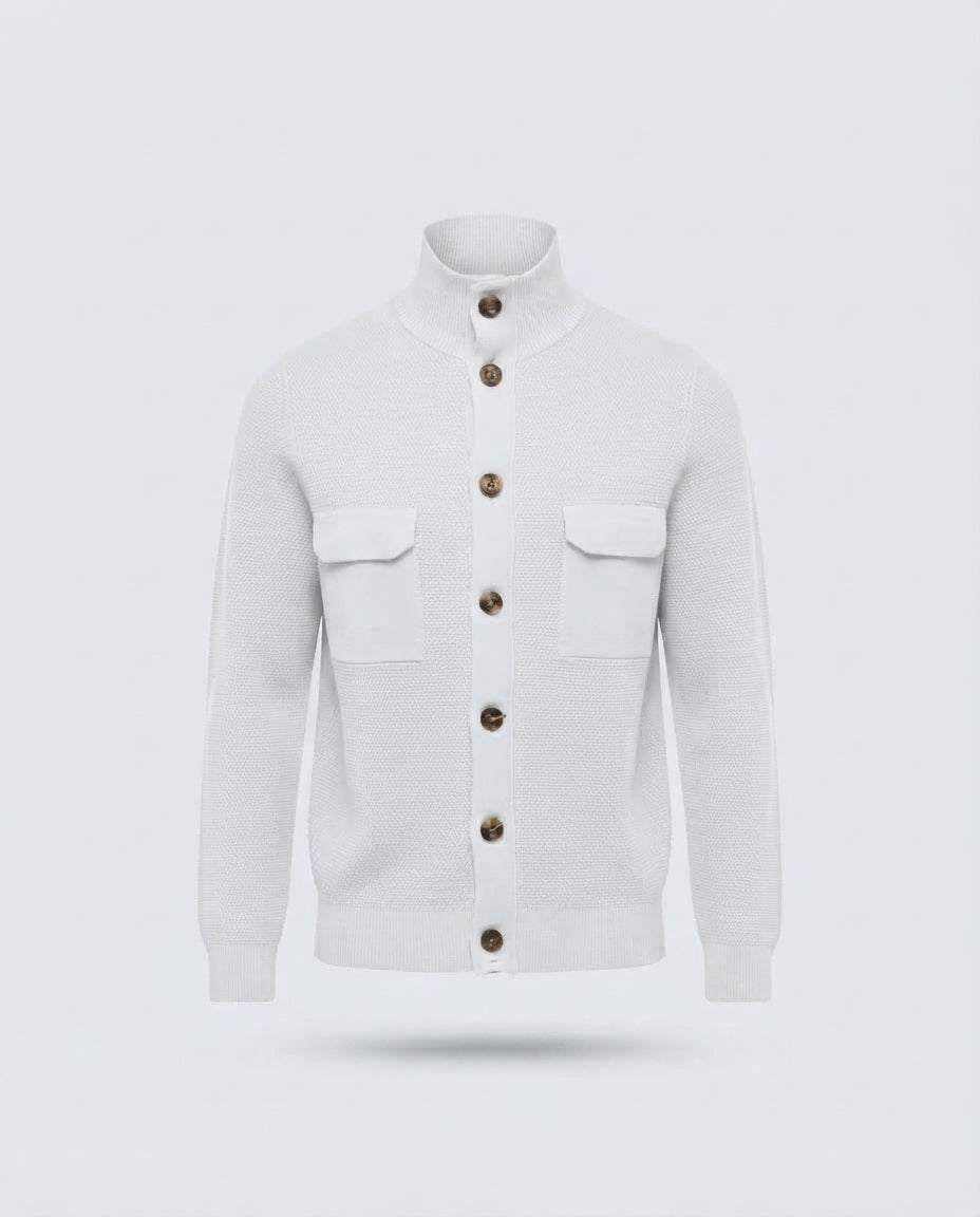 CARDIGAN CHICCO DI RISO CON BOTTONI-11610|Colore:Panna