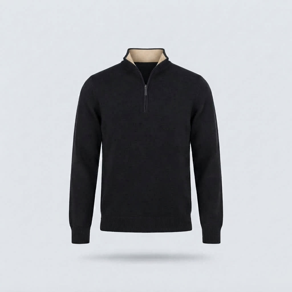 MEZZA ZIP COLLO CONTRASTO-11612|Colore:Nero