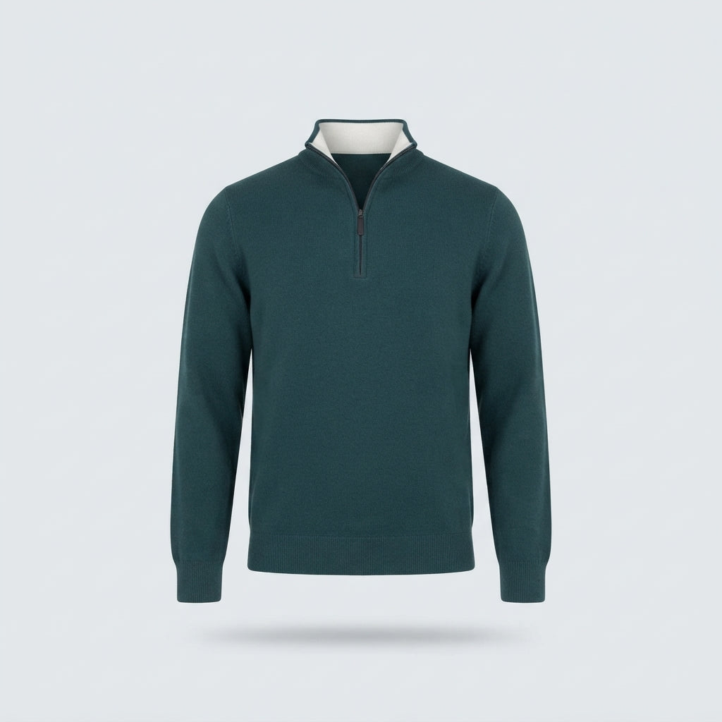 MEZZA ZIP COLLO CONTRASTO-11612|Colore:Verde