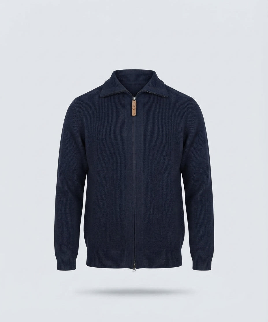 CARDIGAN FULL ZIP FENDA RASATA-11614|Colore:Blu