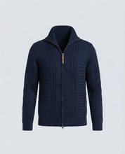 CARDIGAN FULL ZIP RICAMATO -11615|Colore:Blu