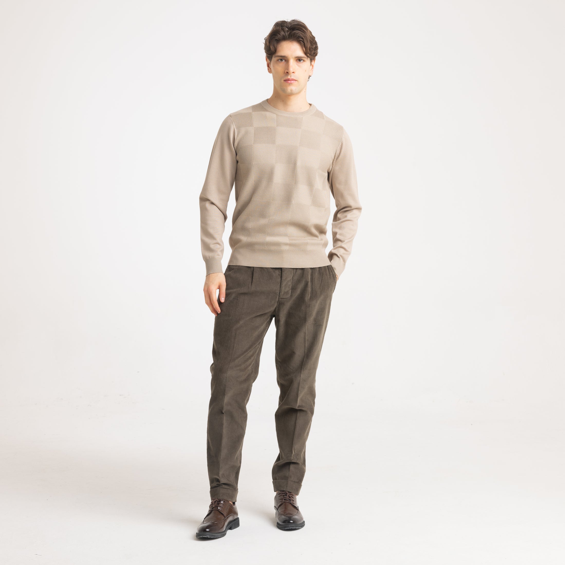 PANT VELLUTO PINCHES-11459|Colore:Verde
