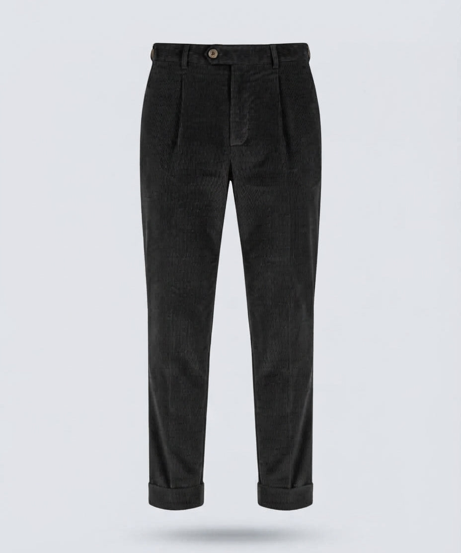 PANT VELLUTO PINCHES-11459|Colore:Nero