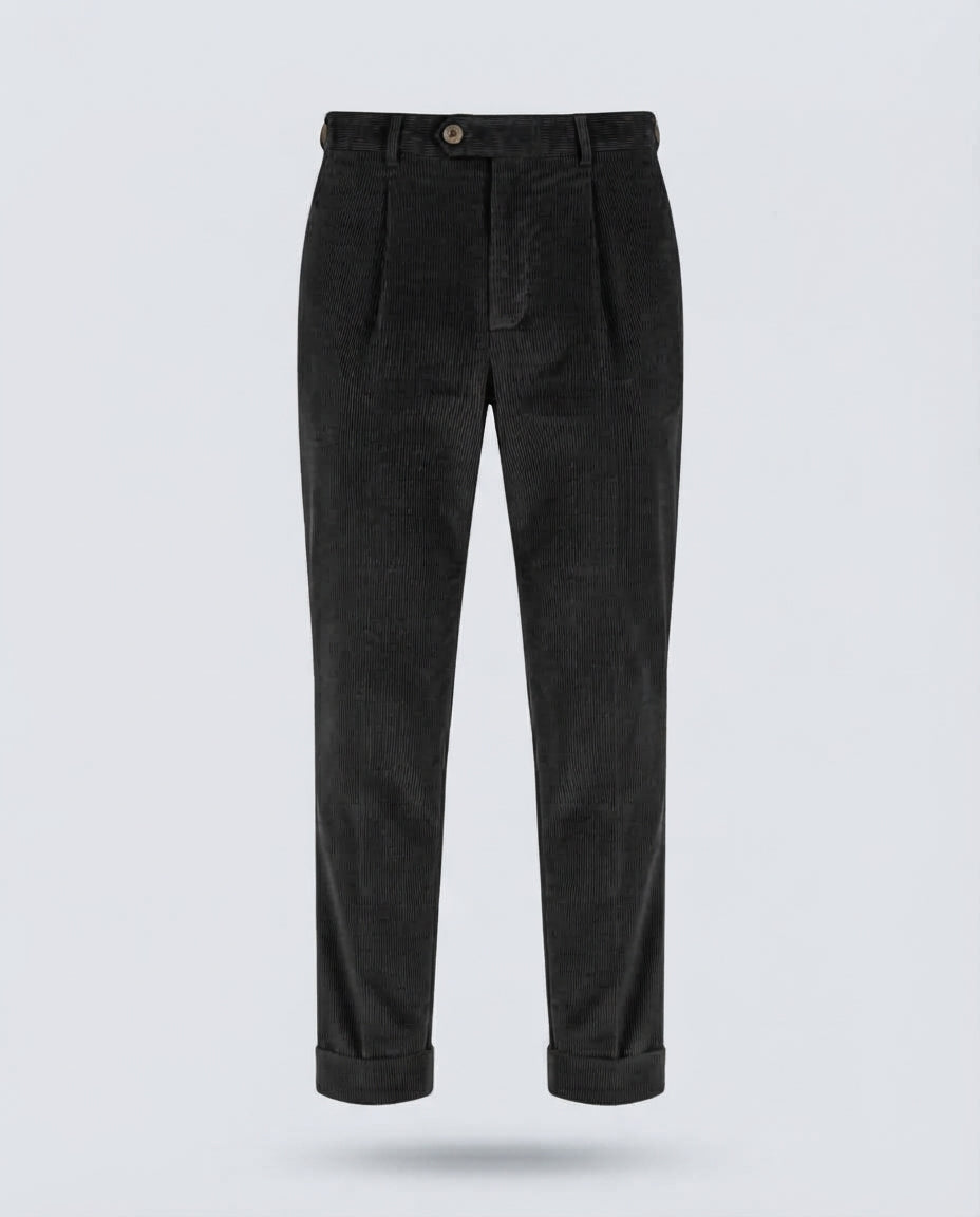 PANT VELLUTO PINCHES-11459|Colore:Nero