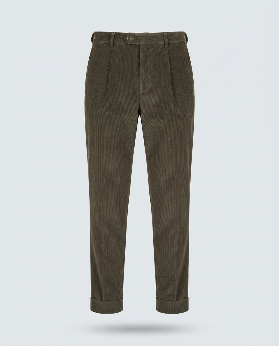 PANT VELLUTO PINCHES-11459|Colore:Verde