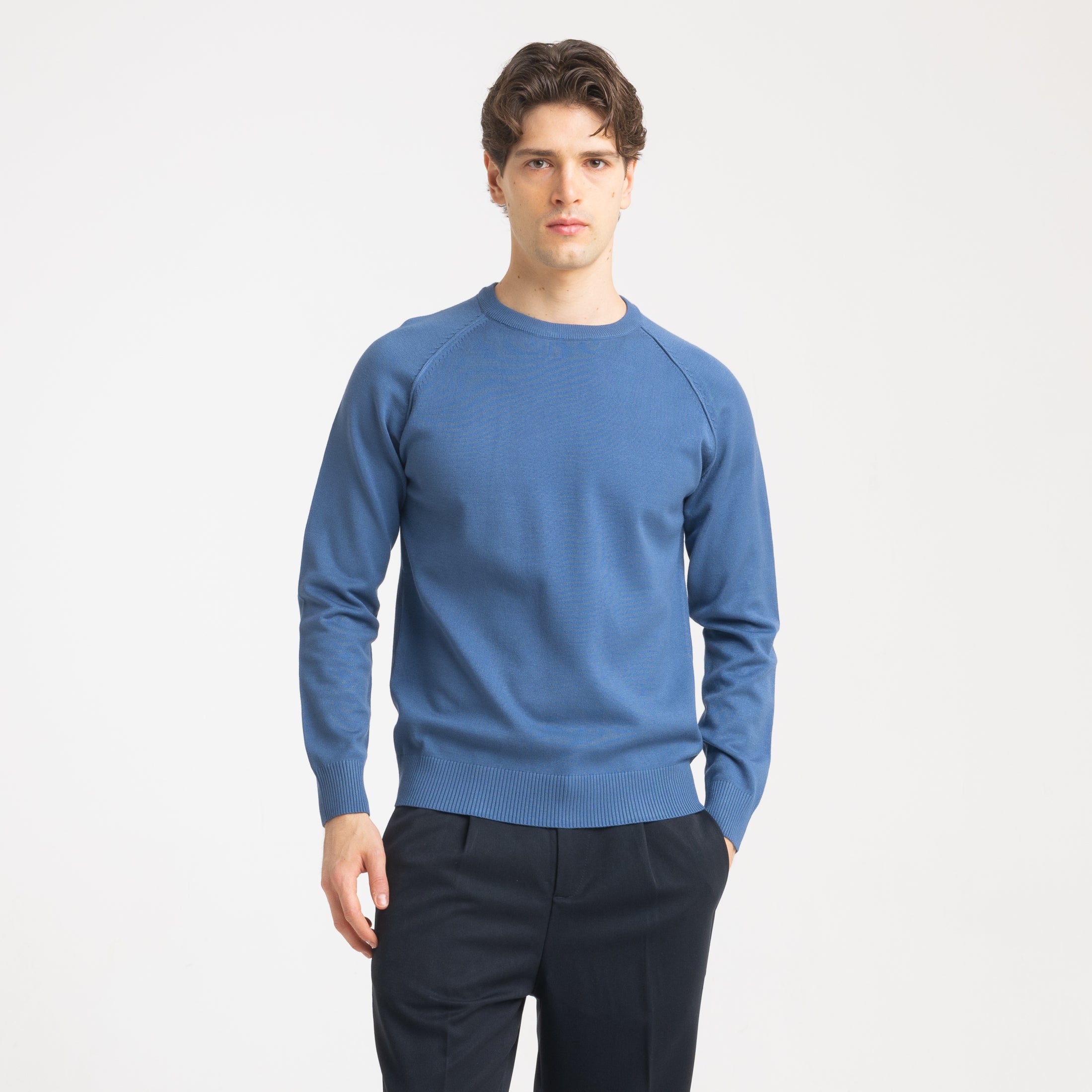 PULL GIROCOLLO RAGLAN -11611|Colore:Avion