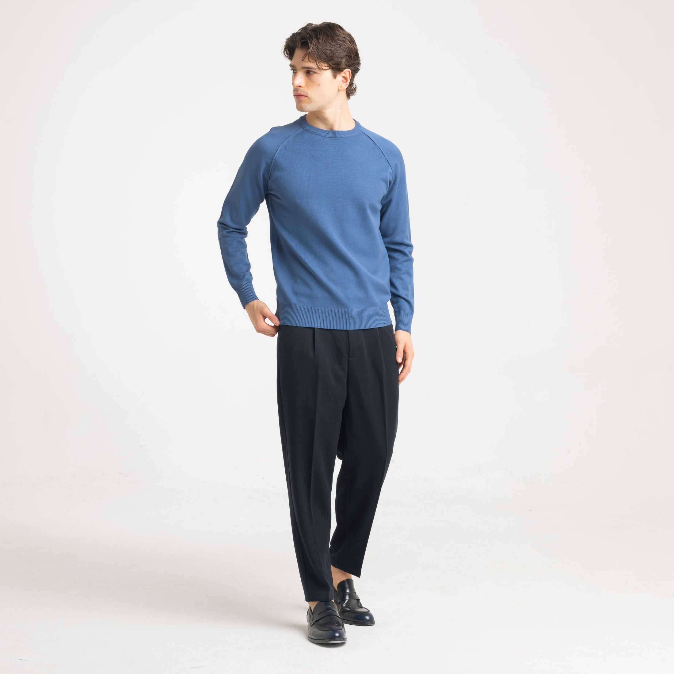 PULL GIROCOLLO RAGLAN -11611|Colore:Avion