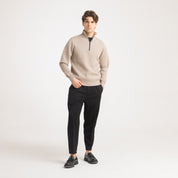 MEZZA ZIP COLLO CONTRASTO-11612|Colore:Tortora