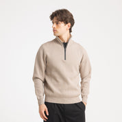 MEZZA ZIP COLLO CONTRASTO-11612|Colore:Tortora
