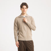 CARDIGAN FULL ZIP FENDA RASATA-11614|Colore:Tortora