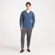 SCOLLO A V  VISCOSA DOPPIO FILO-11625|Colore:Denim