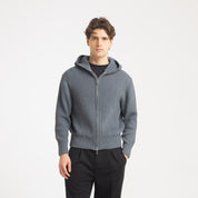 CARDIGAN COSTE CAPPUCCIO-11631|Colore:Grigio