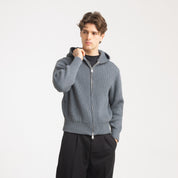 CARDIGAN COSTE CAPPUCCIO-11631|Colore:Grigio