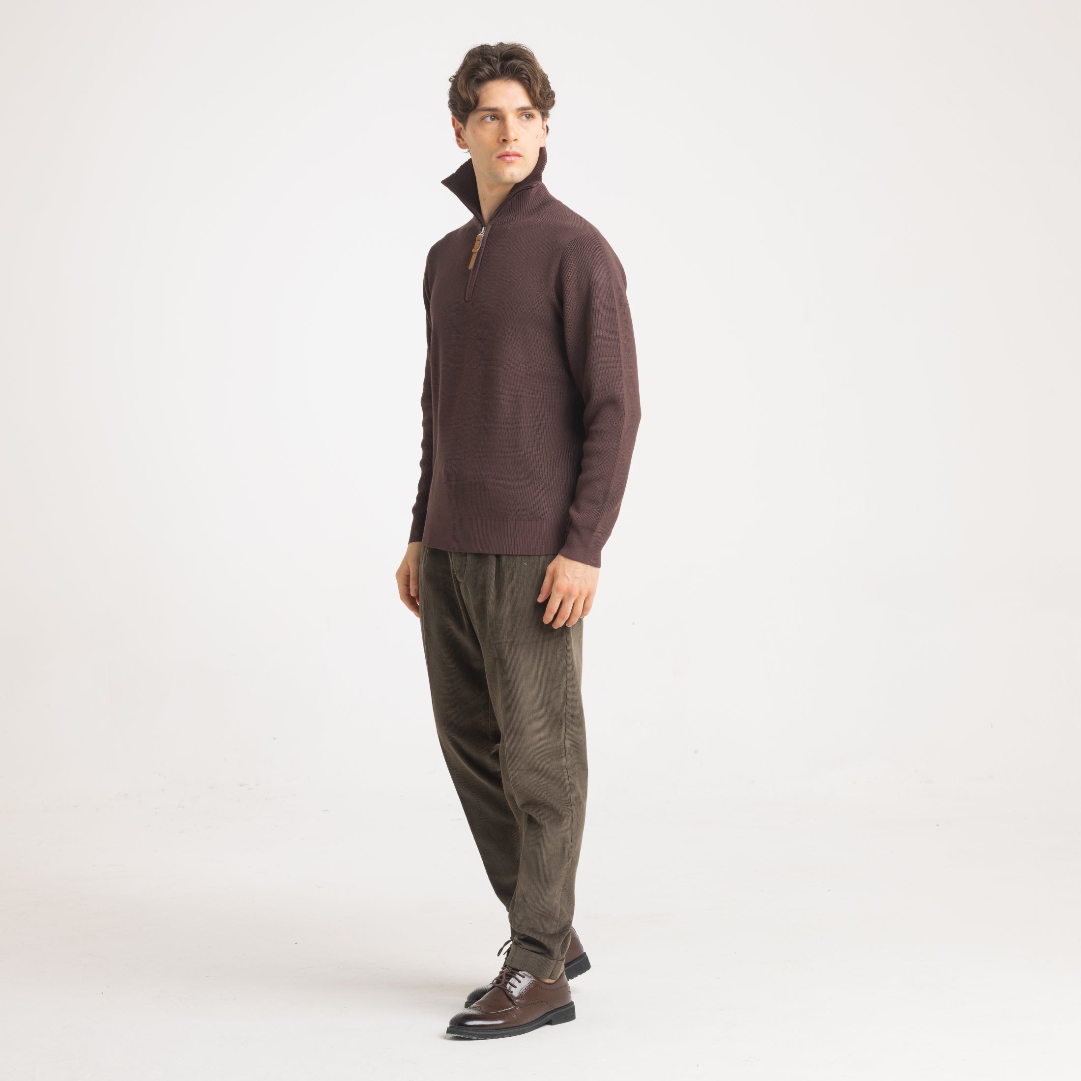 MEZZA ZIP COLLO CAMIONER-11603|Colore:Moro