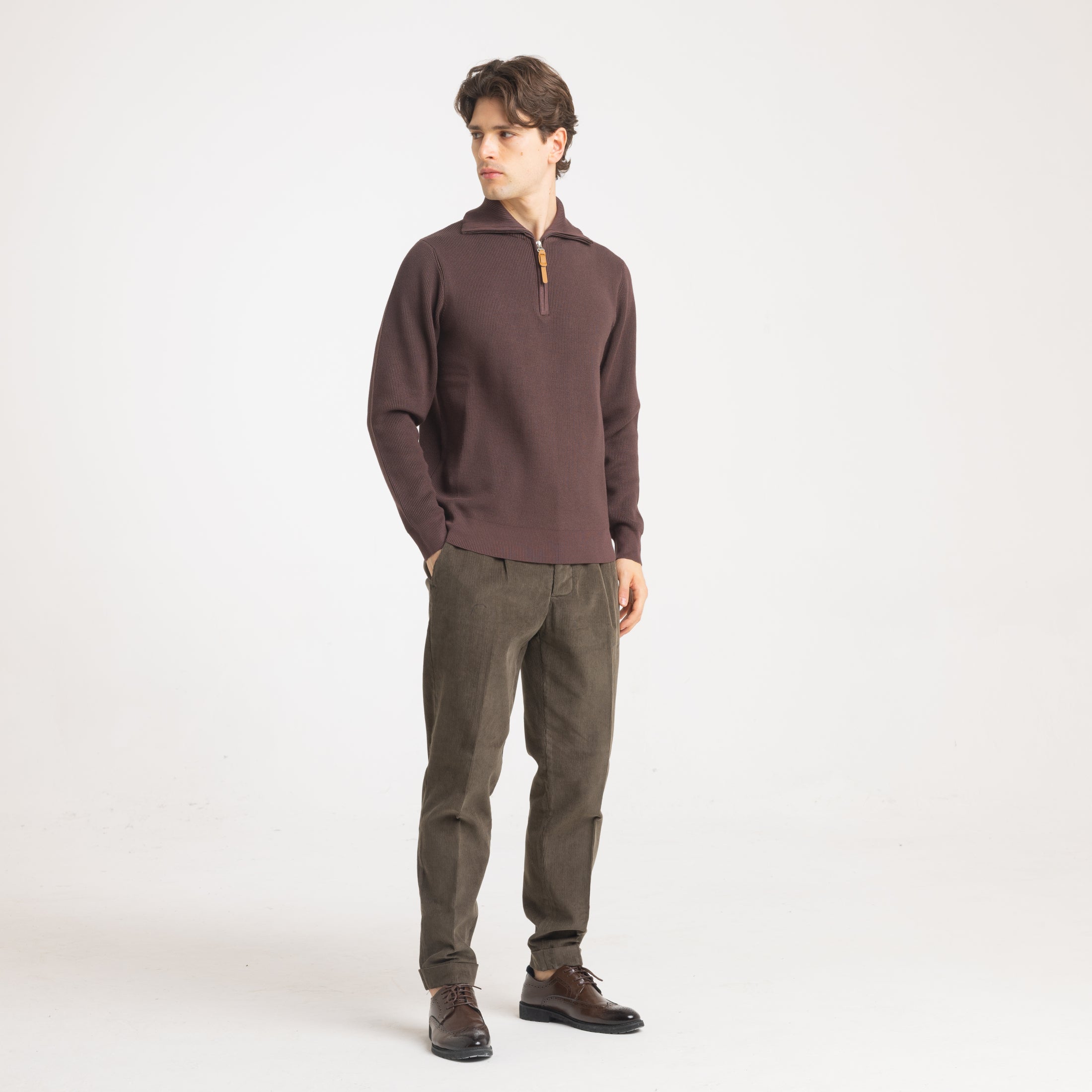 MEZZA ZIP COLLO CAMIONER-11603|Colore:Moro