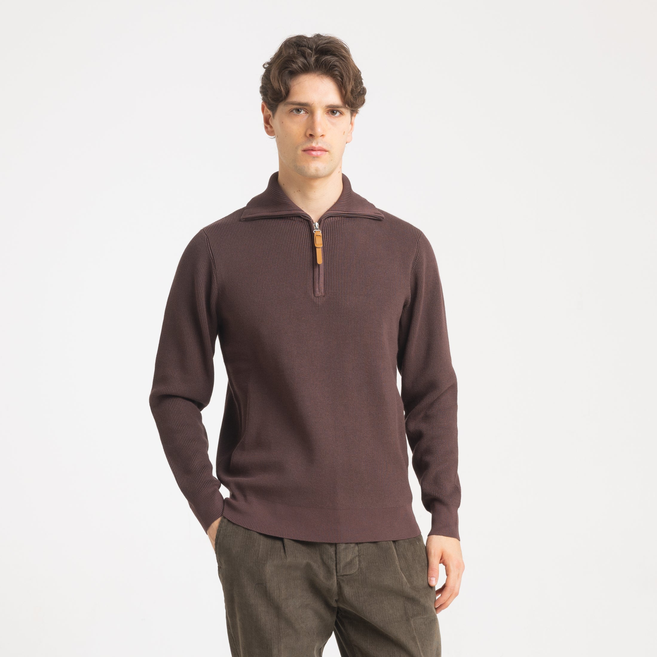 MEZZA ZIP COLLO CAMIONER-11603|Colore:Moro