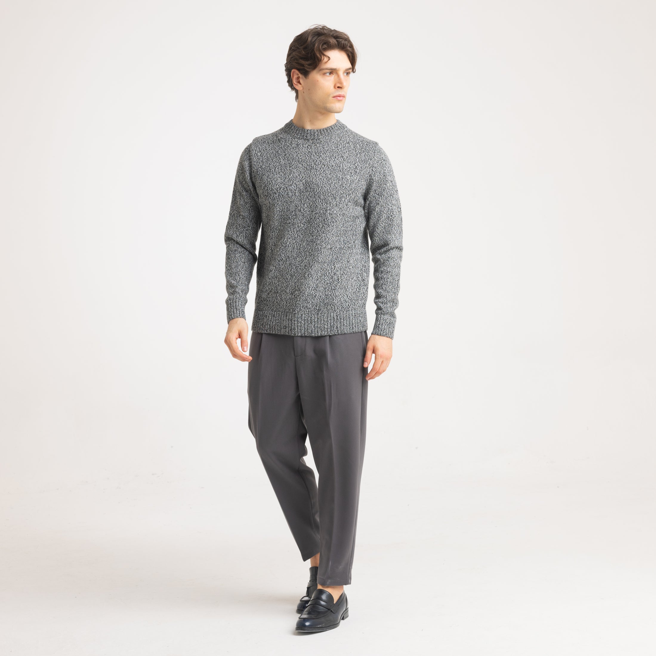 GIROCOLLO FIAMMATO MISTO LANA-11428|Colore:Nero