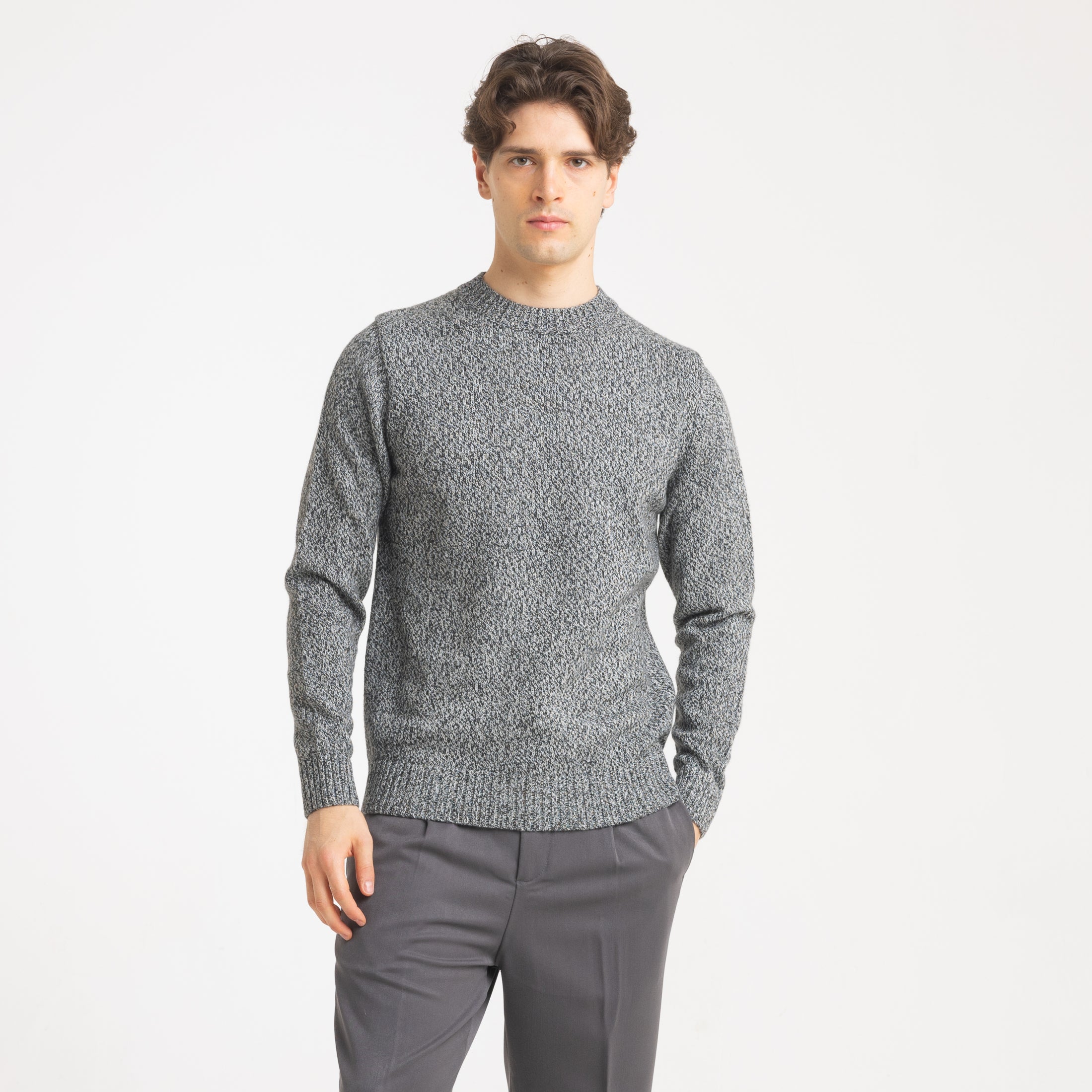 GIROCOLLO FIAMMATO MISTO LANA-11428|Colore:Nero