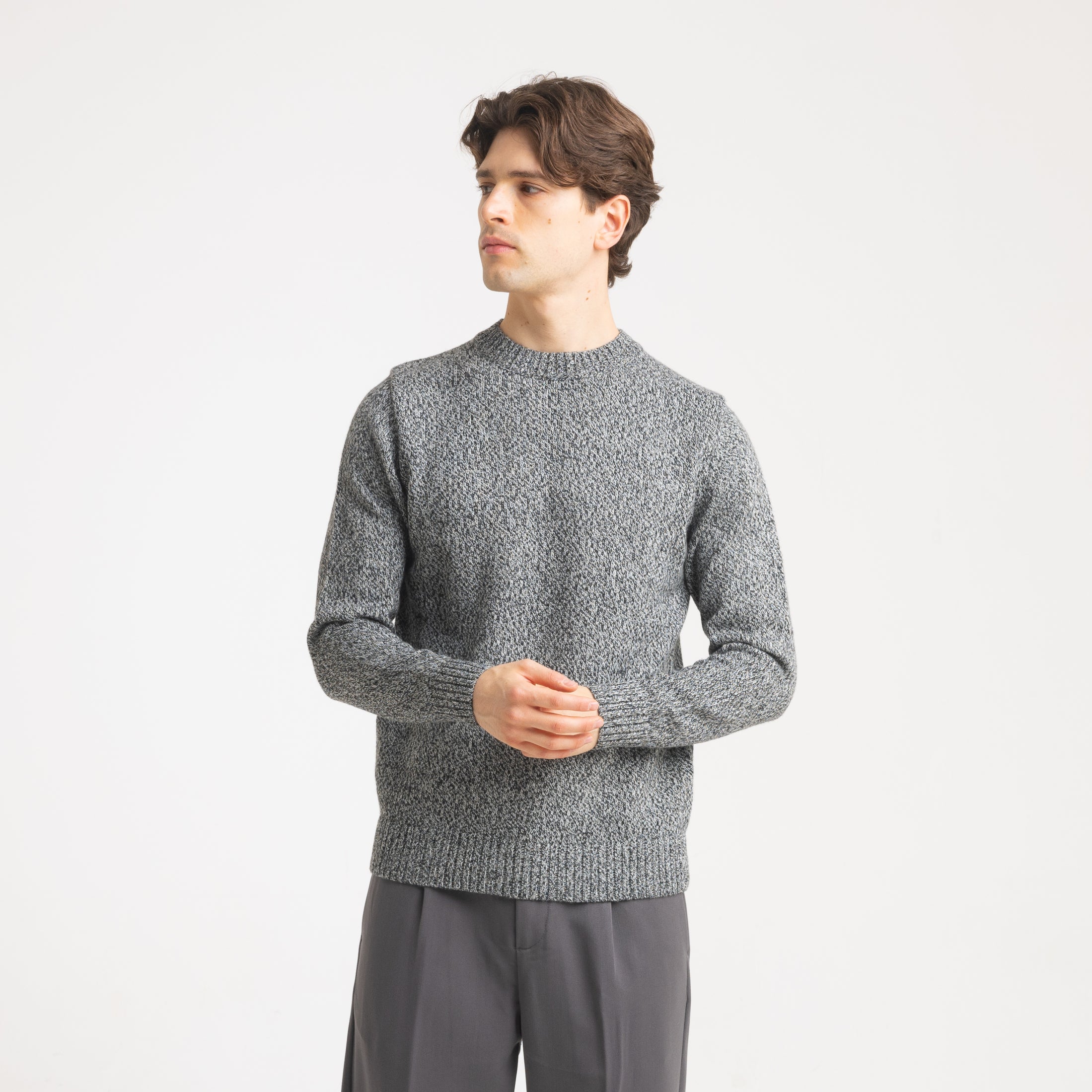 GIROCOLLO FIAMMATO MISTO LANA-11428|Colore:Nero